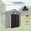 8X8x7.6FT Outdoor Resin Storage Shed With Windows, Strong Aluminum Frame & Floor For Garden, Backyard Organization (White+Brown)