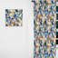 Beige et bleu triangles mosaïque III - rideau obscurcissant géométrique abstrait - 1 panneaux-107597244