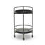 Mira Bar Cart - Smoked Brown Cast Glass-139737570