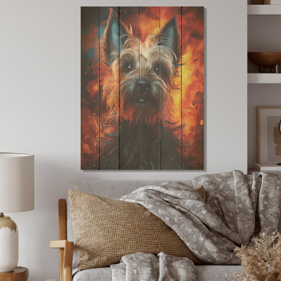 Scottish Terrier Spirit - Dog Wood Wall Art On Natural Pine Wood