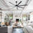 72/84'' Aluminum Alloy 7 Blade Ceiling Fan with Light, Ceiling Fan with Remote, Large Ceiling Fan for Indoor/Outdoor Patio, Garage, Workshop, Office, DC Motor, 6 Speed Adjustable,Quiet Operation, 3 Color Temperatures, Multiple Downrods-1090804767-1090804705