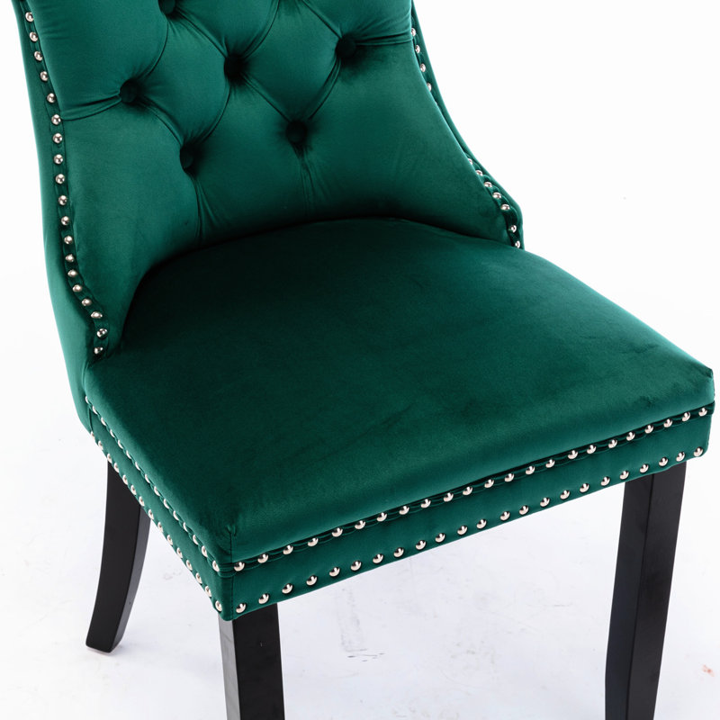 2 chaises de salle à manger Modern, Vert, Noir