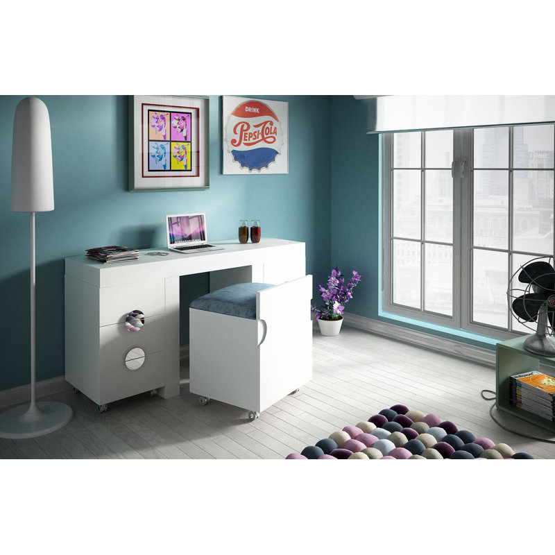 Ensemble coiffeuse avec tabouret et miroir