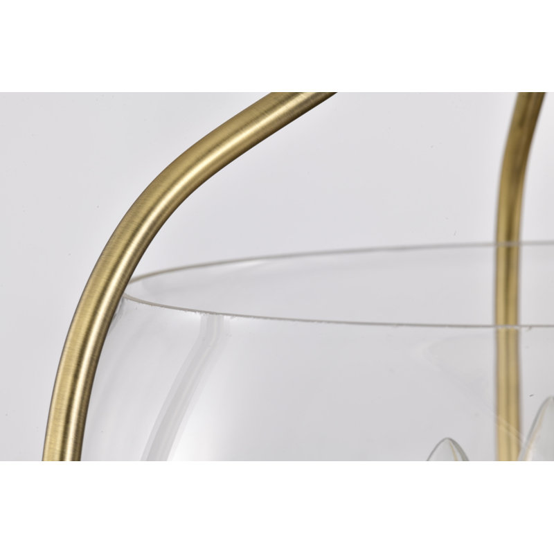 Wallsburg Glass Semi Flush Mount, Vintage Brass