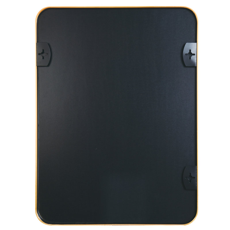 Miroir mural doré de 22 po x 30 po pour décoration de salle de bain - verre de 4 mm de hauteur, cadre principal rouille et remplissage en aluminium