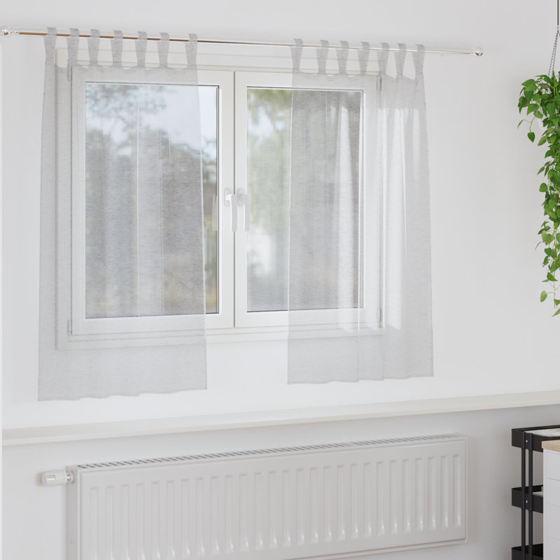 Suzzy Semi Sheer Curtain Pair, Light Grey, 140cm Width x 140cm Drop