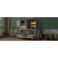 Lit escamotable mural simple avec armoire supérieure, tablettes, lit pliable peu encombrant avec lumière et USB, blanc