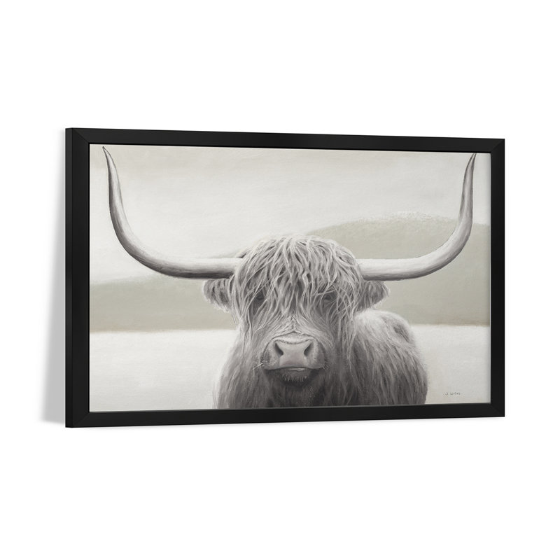 «Highland Cow Neutral», affiche encadrée de qualité supérieure par James Wiens, H 16 po x l 24 po