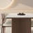 Creamy style rectangular solid wood rock table