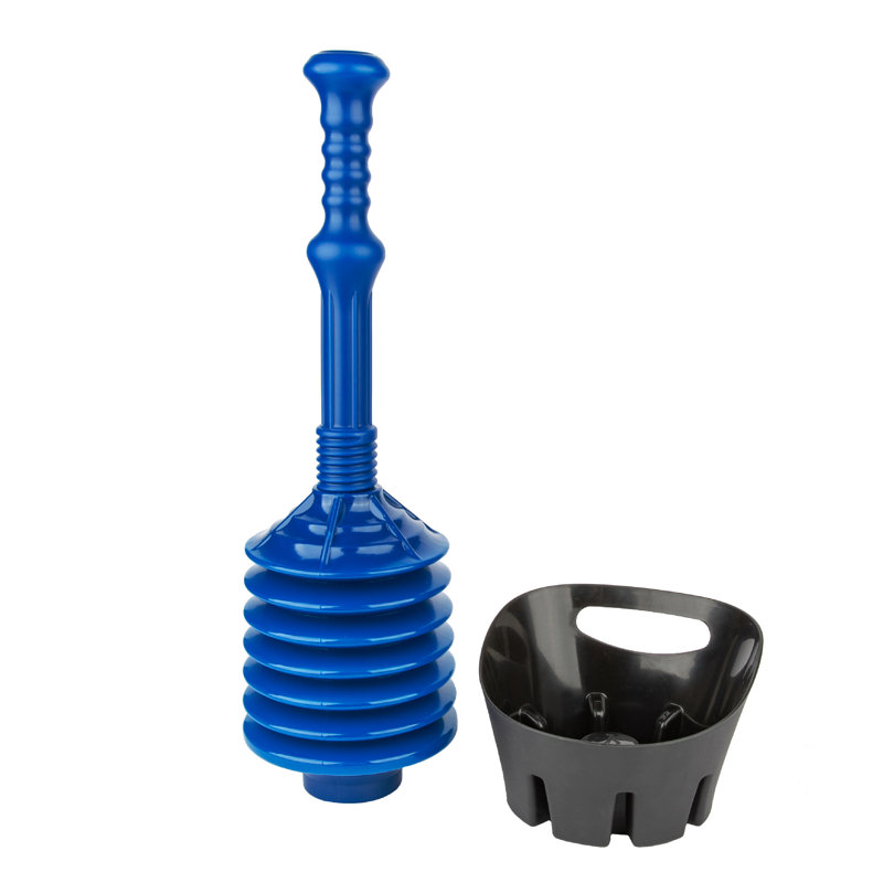 Utility-Sink Plastic Plunger With Tray, Blue