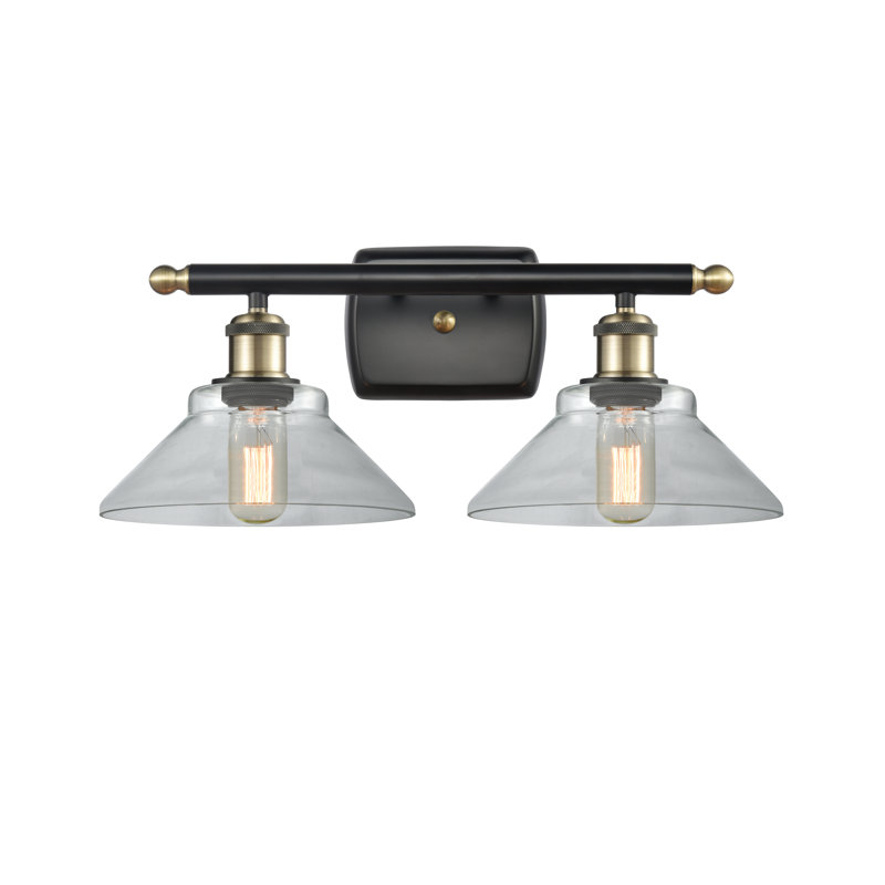 Éclairage pour salle de bain à intensité variable 2 lumières Newton St Loe, Transparent, Ampoule DEL 6 watts Vinage