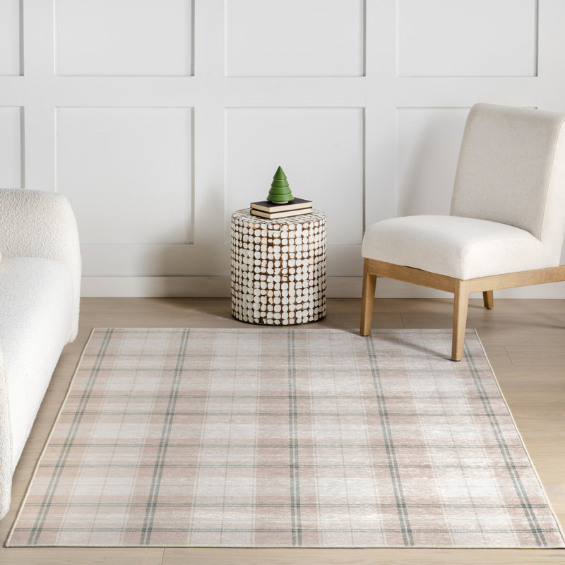 Safah SplashGuard Rustic Machine Washable Area Rug, Rectangle 4' x 6'