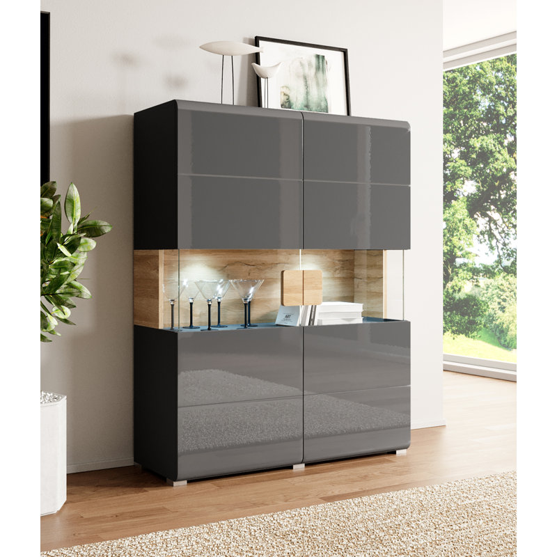Febin 122cm Sideboard, Anthracite Glossy/Grandson Oak