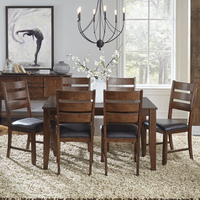 Osya 7-piece Extendable Solid Rubberwood Dining Set