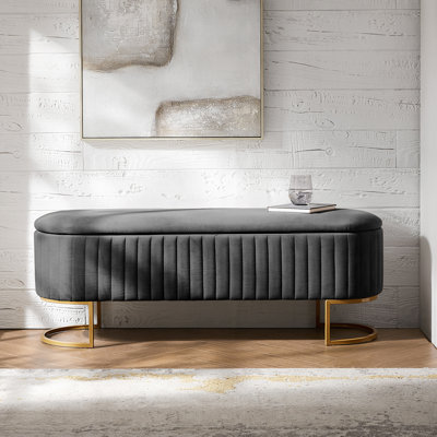 Banc de rangement rembourré l 55,5 po Ferdinand
