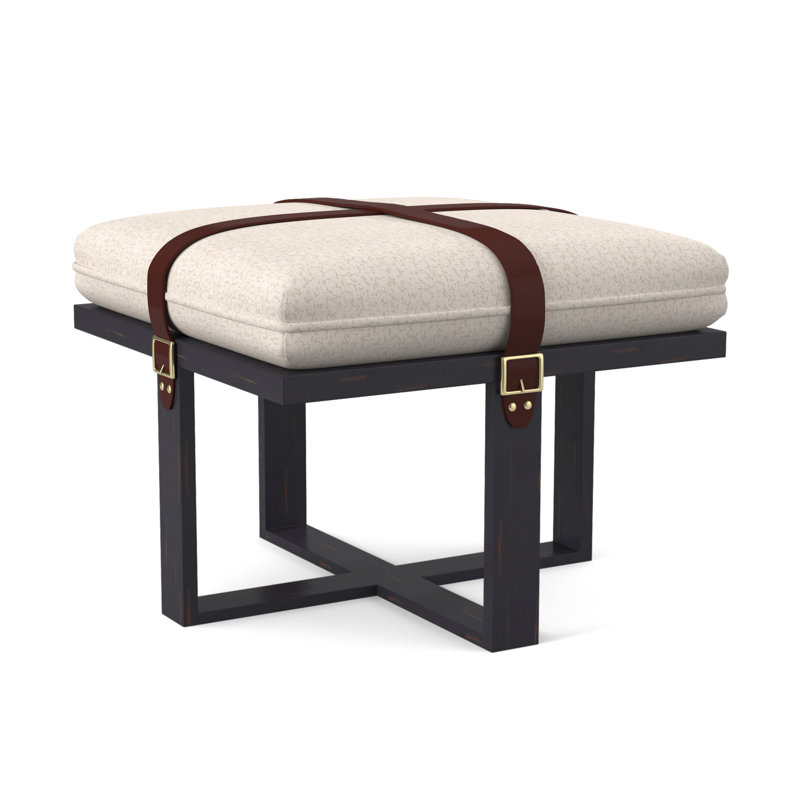 Square Ottoman, Vintage Ebony, Venice Linen