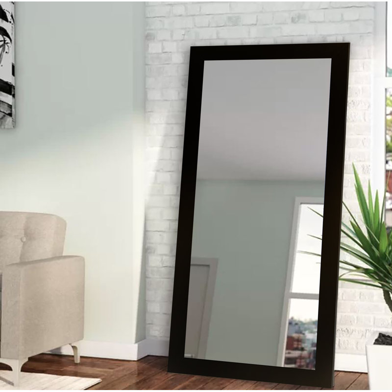 Flat Mirror, 77.5" H x 38.5" W x 0.75" D, Matte Black
