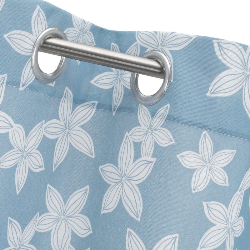 Elsfield Cotton Blend Semi Sheer Curtain Single Panel, Blue