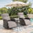 Serita Outdoor All-Weather PE Wicker Adjustable Reclining Lounge Chair With Cushions, Swivel Recliner Chair-300019996-300019998
