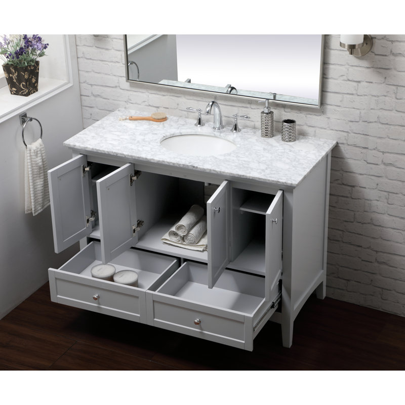 Ensemble de meuble-lavabo simple 48 po, Gris
