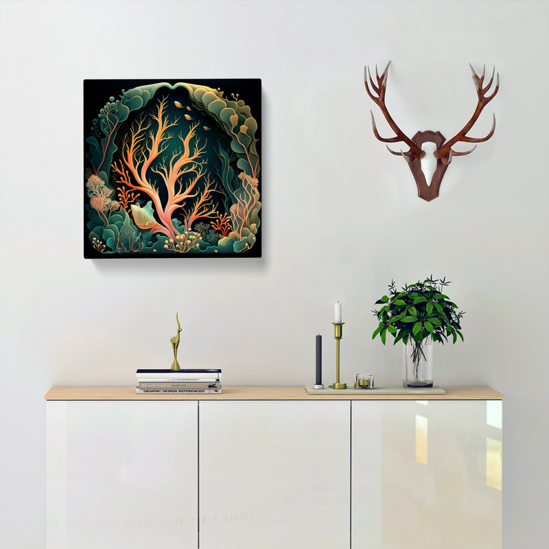 Coral Reef Art Nouveau - Wrapped Canvas