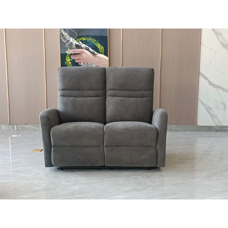 2 Seater Cotton Blend Reclining Loveseat, 2