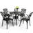 Aluminum Dining Chairs Set with Armrests