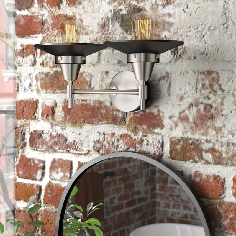 Gayle 2 - Light Dimmable Vanity Light, Matte Black, Satin Nickel, 4 Watt Vintage LED Bulb