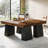 55" Modern Executive Desk, Wooden Office Computer Desk Conference Table with Double Pedestal for Home Office-1051714205