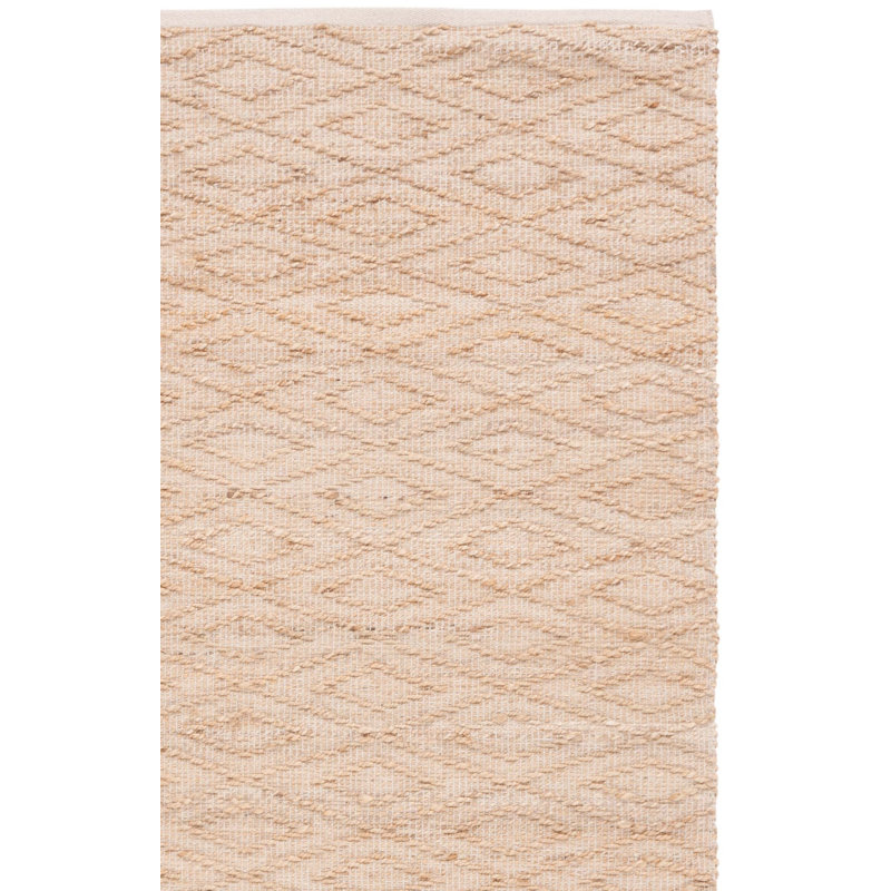 Tapis en jute de coton tissé à la main Klinton, Tapis de couloir 2 pi 3 po x 9 pi