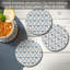 Ensemble de 4 sous-verres ronds en pierre Bow Toile