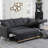 84.25" Dark Gray Woven Reversible Sleeper Sectional Sofa With Storage Chaise