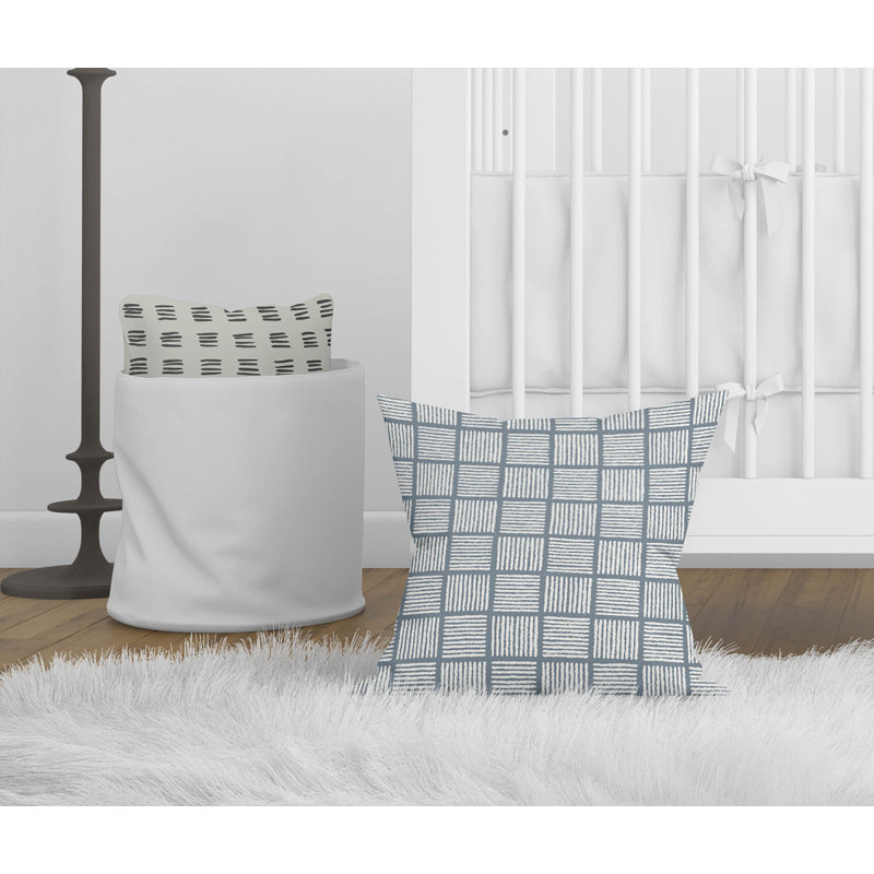 Coussin Tally Blocks, Bleu, H 16 po x l 16 po