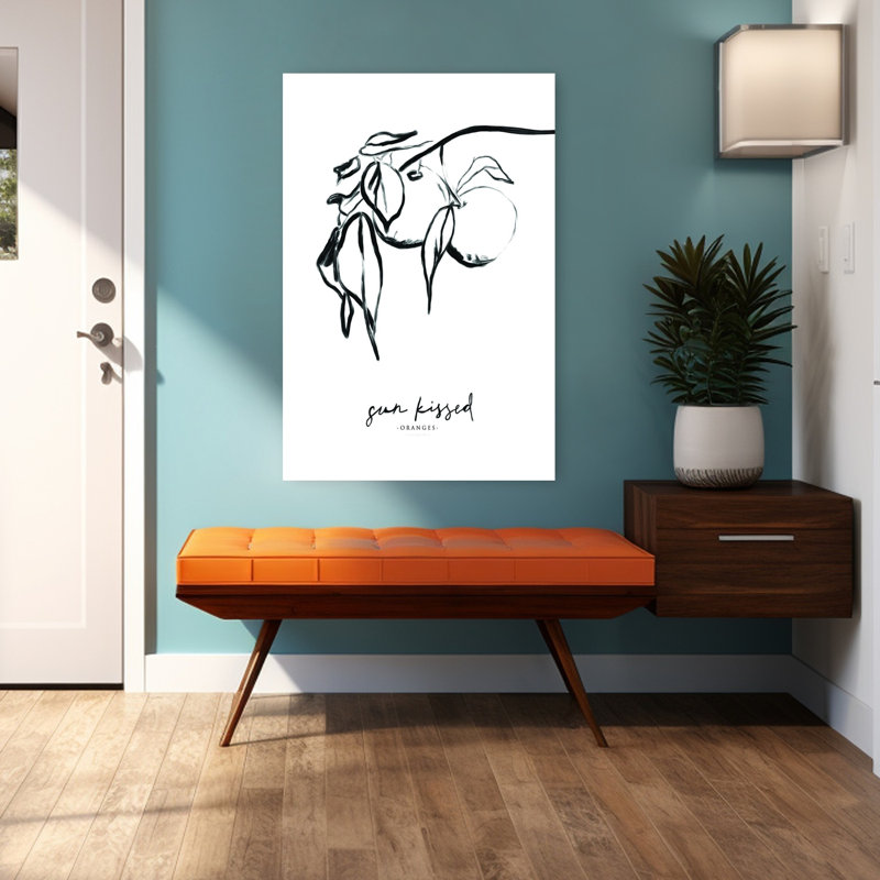 Arbre de fruit contemporain abstrait ensoleillé, H 48 po x l 32 po
