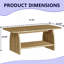 Table basse de salon moderne de 47 pouces, table basse rectangulaire à double couche avec fonction de rangement, conception de coin arrondi, matériau en bois aggloméré, convient au salon