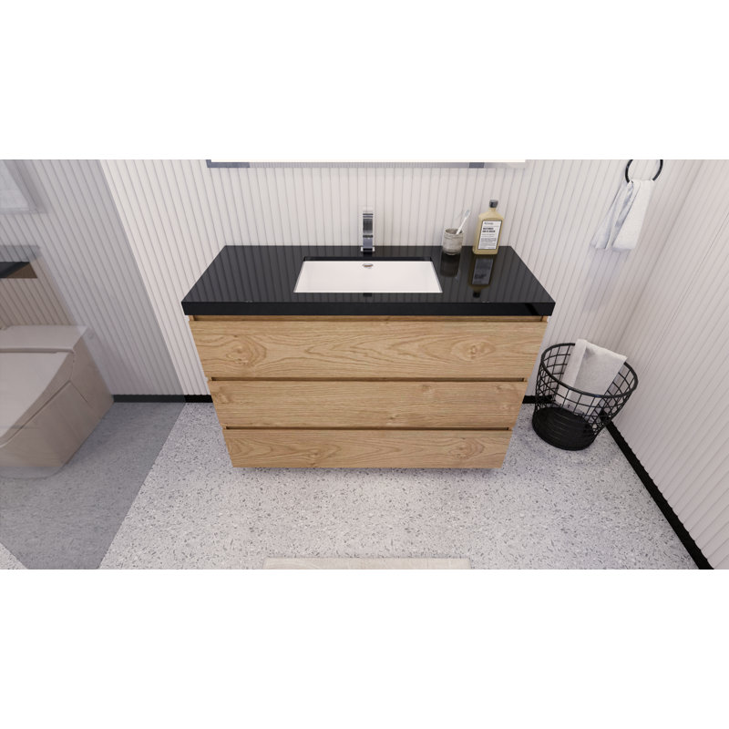 Reyes 47'' Single Bathroom Vanity Base Only, New England Oak