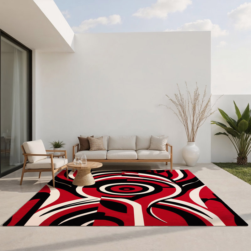 Tapis intérieur et extérieur Lava Reverie, Rectangulaire 2 pi x 3 pi