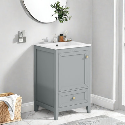20" Bathroom Vanity With Ceramic Sink