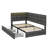 Twin-Sized, Upholstered Daybed With Dual Storage Drawers, Charging Port, LED-Lit Headboard, And Frame-1244183861