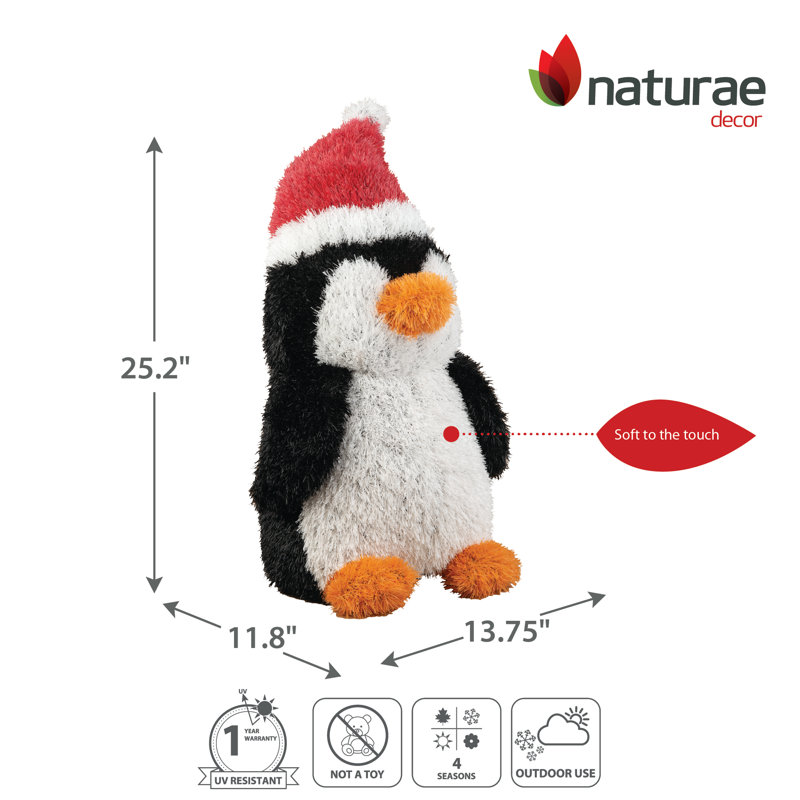 Topiaire des Fêtes 25 po pingouin, H 25 po x l 13,75 po x P 11,8 po