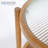 Charie Boho Glass Rattan Wood Round Storage Side End Table