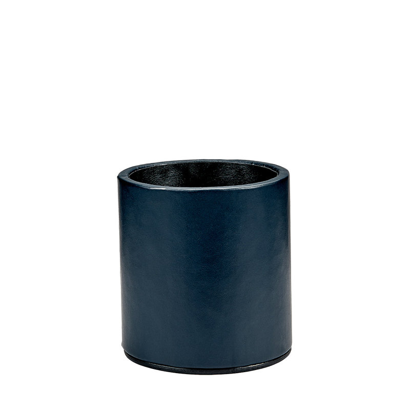 Graphic Image Pencil Cup, Leather, Navy