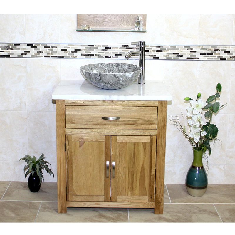 Stonehaven 750 mm Freestanding Single Vanity with Vessel Stone Basin