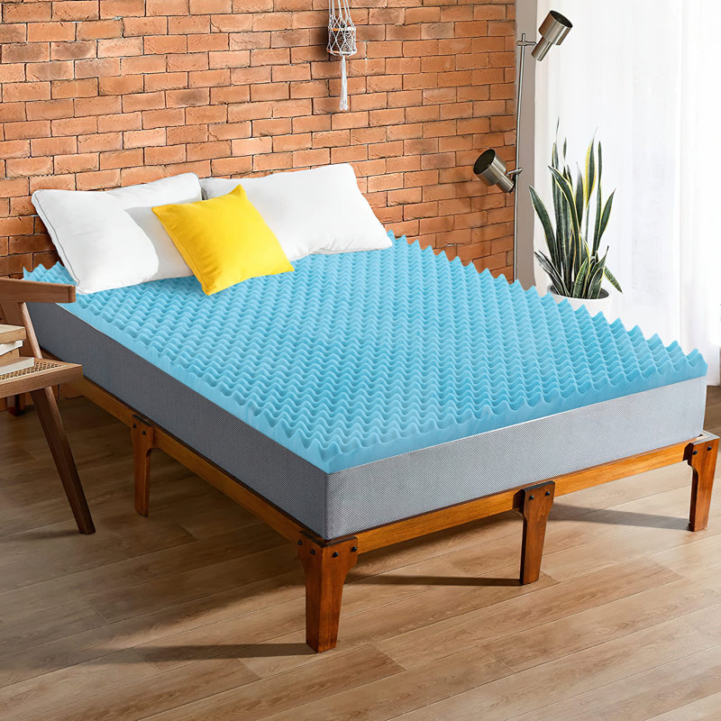 Gel Memory Foam Convoluted Toppers with Orthopedic Benefits, Relieves Pain & Provides Back Support, 1", Full