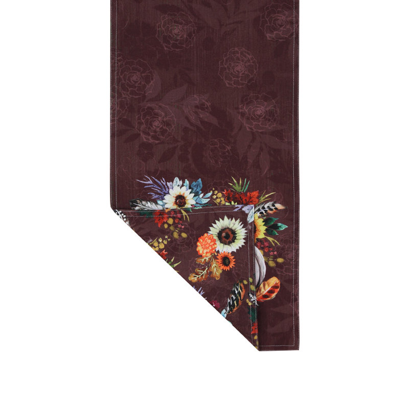 Fall Feathers Table Runner, 90" L x 13" W