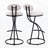 Round Print Bar Stools Set of 2 Metal Upholstered Chairs for Kitchen Island & Dining Rooms Counter Stools ( White Print)-1651942016
