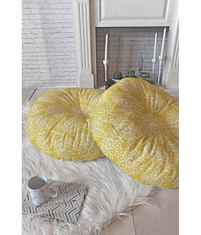 Lotus Floor Pillow, 23" H x 23" W x 6" D