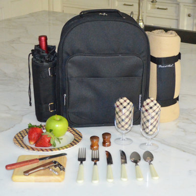 Insulated Picnic Backpack, Service for 2