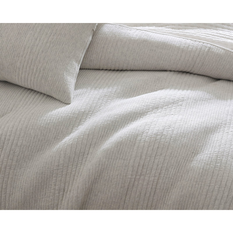 Dkny Pure Ribbed Jersey Duvet Cover Set, King Size Duvet Cover + 2 Pillowcases