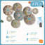 Boho, ensemble de 8 paniers muraux décoratifs suspendus en forme de panier de style campagnard rond africain tissé pour décoration de maison rustique d'été, tailles multiples (bleu) 